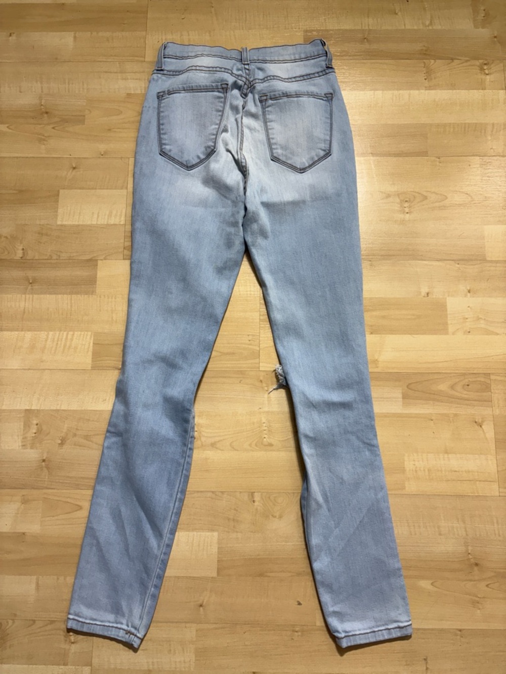 Fashion Nova Light Wash Distressed Skinny Jeans - Picture 4 of 4